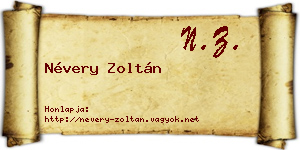 Névery Zoltán névjegykártya