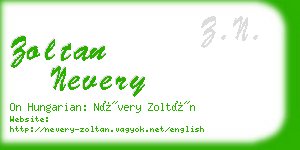 zoltan nevery business card